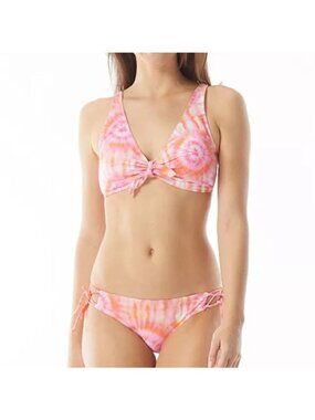 Sundazed Harper Coral Tie Dye Two Piece Swimsuit Size XL Bra 36C NWT